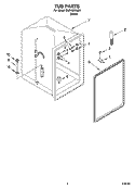 TUB PARTS Diagram and Parts List for DU018DWLB1  Whirlpool Dishwasher