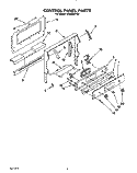 CONTROL PANEL Diagram and Parts List for SF365BEYQ0  Whirlpool Range