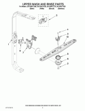UPPER WASH AND RINSE PARTS Diagram and Parts List for DU1300XTVB8  Whirlpool Dishwasher