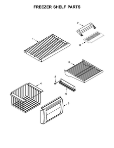 Freezer Shelf Parts Diagram and Parts List for KBSD606ESS01  KitchenAid Refrigerator