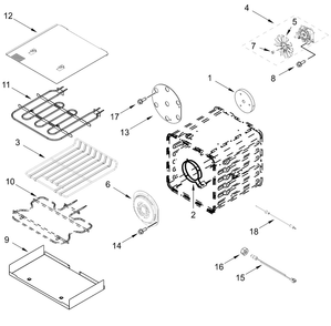 Internal Oven Parts (18 In) Diagram and Parts List for JPIGC748RM00  Whirlpool Range