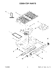 Cooktop Parts Diagram and Parts List for KFGD500EBS10  KitchenAid Range