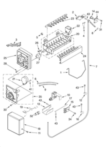 Icemaker Parts Diagram and Parts List for KSSS48FMX03  KitchenAid Refrigerator