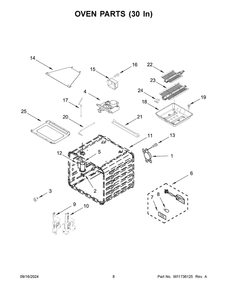 05 - Oven Parts (30 In) Diagram and Parts List for KFGC558JSC07  Whirlpool Range