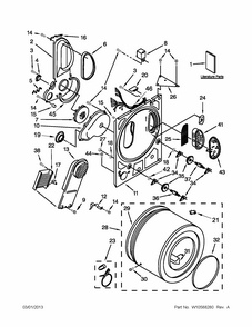 Bulkhead Parts Diagram and Parts List for 11084722402  Kenmore Dryer