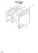 DOOR Diagram and Parts List for RF356BXDW0  Whirlpool Range