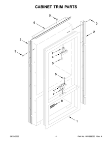 Cabinet Trim Parts Diagram and Parts List for KBFN506ESS05  KitchenAid Refrigerator