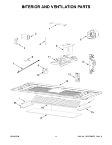 04 - Interior And Ventilation Parts Diagram and Parts List for YKMMF530PPS00  Whirlpool Microwave