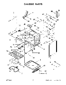 04 - Chassis Parts Diagram and Parts List for YWFE515S0JW1  Whirlpool Wall Oven