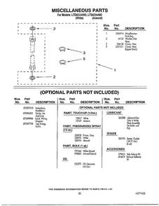 Misc./optional Parts Diagram and Parts List for LTE6243AN2  Whirlpool Washer Dryer Combo