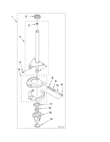Brake And Drive Tube Parts Diagram and Parts List for 11088732799  Kenmore Washer Dryer Combo