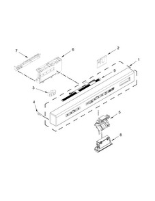 Control Panel And Latch Parts Diagram and Parts List for KDFE454CSS1  KitchenAid Dishwasher