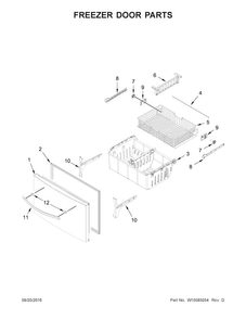 Freezer Door Parts Diagram and Parts List for WRX735SDBE00  Whirlpool Refrigerator