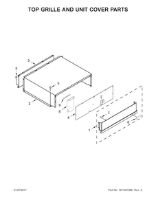 Top Grille And Unit Cover Parts Diagram and Parts List for KBBR306ESS01  KitchenAid Refrigerator