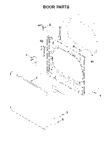 Door parts Diagram and Parts List for 110C68132413  Kenmore Dryer