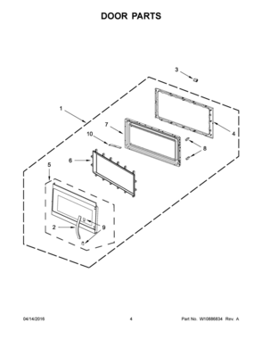 03 - DOOR PARTS Diagram and Parts List for YKMHS120EB1  Whirlpool Microwave