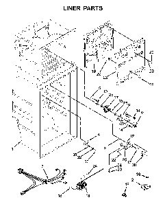 Liner parts Diagram and Parts List for 10676393414  Kenmore Refrigerator