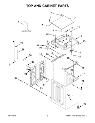 Part Location Diagram of W11037204 Whirlpool QUICK START GUIDE