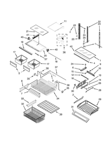 Shelf Parts Diagram and Parts List for WRF532SNBB01  Whirlpool Refrigerator
