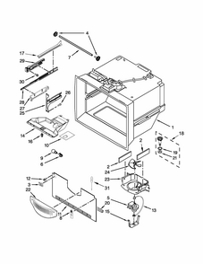 Freezer Liner Parts Diagram and Parts List for 59679412411  Kenmore Refrigerator