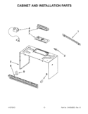 CABINET AND INSTALLATION PARTS Diagram and Parts List for WMH2175XVT5  Whirlpool Microwave