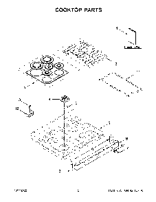 Cooktop Parts Diagram and Parts List for KFGG500ESS6  KitchenAid Range