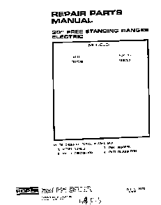 Front Cover Diagram and Parts List for F9157*0  Roper Range