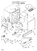TUB ASSEMBLY Diagram and Parts List for DU800CWDQ4  Whirlpool Dishwasher