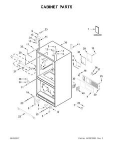 Cabinet Parts Diagram and Parts List for WRF995FIFZ00  Whirlpool Refrigerator