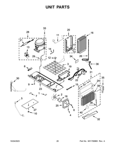Unit Parts Diagram and Parts List for KRSC700HBS05  KitchenAid Refrigerator