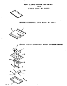 ^griddle Diagram and Parts List for N3357*0  Roper Range