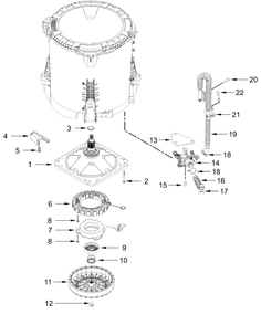 Gearcase, Motor And Pump Parts Diagram and Parts List for WTW8127LC2,WTW8127LW2  Whirlpool Washer