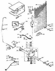 Refrigerator Unit Parts Diagram and Parts List for 106M9B1-F  Kenmore Refrigerator