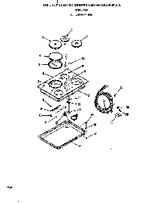 Cooktop Diagram and Parts List for C3457*0  Roper Range