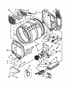 Bulkhead Parts Diagram and Parts List for 11068002011  Kenmore Dryer
