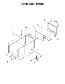 Oven Door Parts Diagram and Parts List for WOC75EC7HV00  Whirlpool Microwave Oven Combo