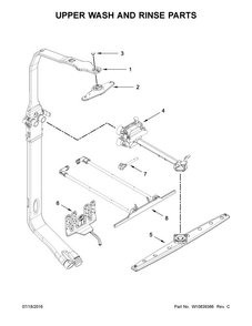 Upper Wash And Rinse Parts Diagram and Parts List for KDTM804EBS0  KitchenAid Dishwasher