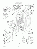 CABINET PARTS Diagram and Parts List for YWED9300VU1  Whirlpool Dryer