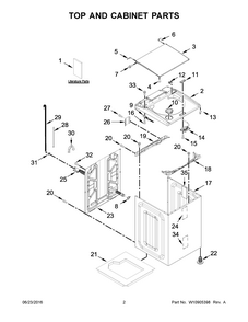 Part Location Diagram of W10740601 Whirlpool Quick start guide