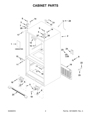 Part Location Diagram of W11308958 Whirlpool Energy Guide