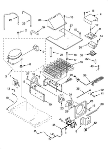 Upper Unit Parts Diagram and Parts List for KSSS48FMX03  KitchenAid Refrigerator