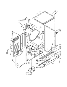 Dryer Cabinet And Motor Parts Diagram and Parts List for 1108873279A  Kenmore Washer Dryer Combo