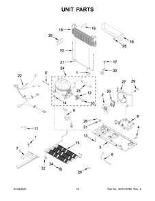 Unit Parts Diagram and Parts List for MFF2558FEZ06  Whirlpool Refrigerator