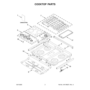 Part Location Diagram of W11720128 Whirlpool Grate, Kit (Black)