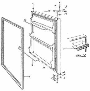 Door Diagram and Parts List for 61AR  Whirlpool Refrigerator