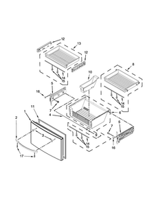 Freezer Door Parts Diagram and Parts List for KFIS29PBMS01  KitchenAid Refrigerator