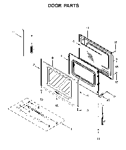 Door parts Diagram and Parts List for WFC150M0JW0  Whirlpool Range