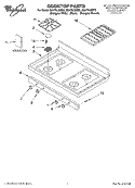 COOKTOP PARTS Diagram and Parts List for GS470LEMQ0  Whirlpool Range