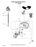 PUMP AND MOTOR PARTS Diagram and Parts List for IUD8100YS0  Whirlpool Dishwasher