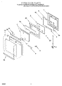 OVEN DOOR Diagram and Parts List for RBS305PDZ4  Whirlpool Wall Oven